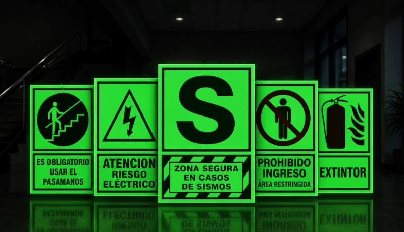 Señales fotoluminiscentes con soporte pvc celtex 3mm u otro