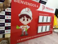 Letrero contador para días sin accidentes en acrílico y perfiles de aluminio