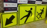 Señales cruce peatonal con lámina hip y soporte compuesto de aluminio 