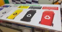 Letreo para Punto ecológico banner templado en marco de madera