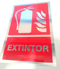 Señal decorativa extintor en aluminio 