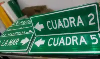 Señales viales informativas para calles y jirones  con soporte fibra de vidrio